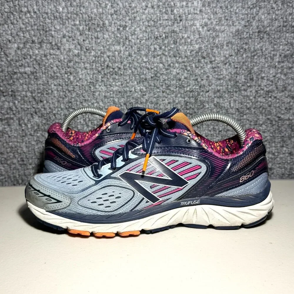 New Balance 860v7 Sneakers  Running Shoes Blue Pink No Insoles Women's Size 9.5